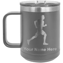 Load image into Gallery viewer, 15oz Vacuum Insulated Coffee Mug, Running Man, Personalized Engraving Included

