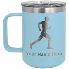 Load image into Gallery viewer, 15oz Vacuum Insulated Coffee Mug, Running Man, Personalized Engraving Included
