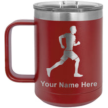 Load image into Gallery viewer, 15oz Vacuum Insulated Coffee Mug, Running Man, Personalized Engraving Included

