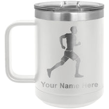 Load image into Gallery viewer, 15oz Vacuum Insulated Coffee Mug, Running Man, Personalized Engraving Included
