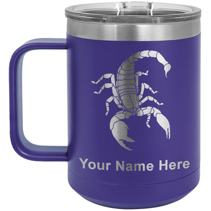 15oz Vacuum Insulated Coffee Mug, Scorpion, Personalized Engraving Included
