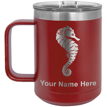 Load image into Gallery viewer, 15oz Vacuum Insulated Coffee Mug, Seahorse, Personalized Engraving Included
