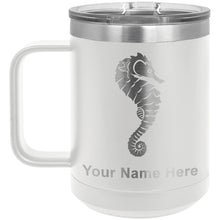 Load image into Gallery viewer, 15oz Vacuum Insulated Coffee Mug, Seahorse, Personalized Engraving Included
