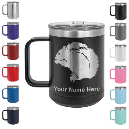 15oz Vacuum Insulated Coffee Mug, Squirrel, Personalized Engraving Included