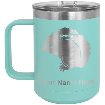 15oz Vacuum Insulated Coffee Mug, Squirrel, Personalized Engraving Included