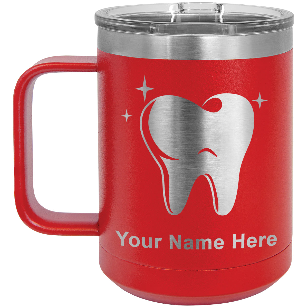 15oz Vacuum Insulated Coffee Mug, Tooth, Personalized Engraving Included