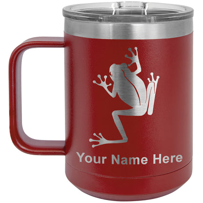 15oz Vacuum Insulated Coffee Mug, Tree Frog, Personalized Engraving Included