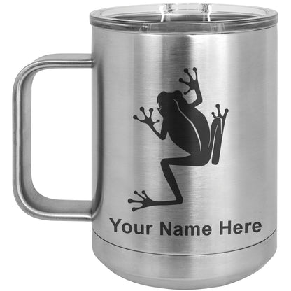 15oz Vacuum Insulated Coffee Mug, Tree Frog, Personalized Engraving Included