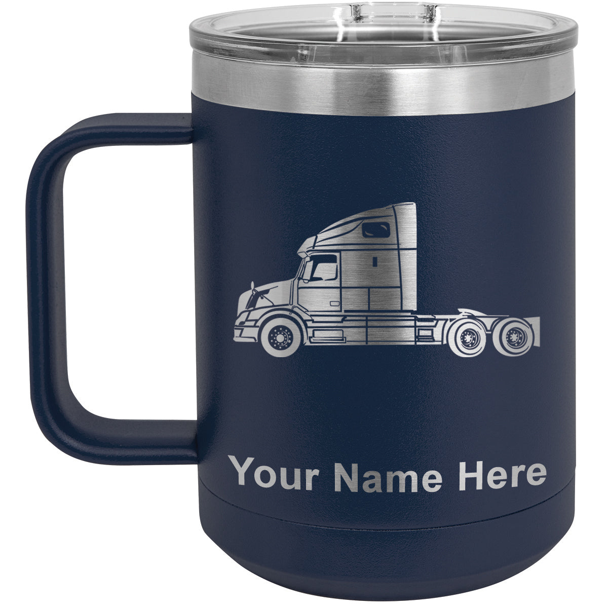15oz Vacuum Insulated Coffee Mug, Truck Cab, Personalized Engraving Included