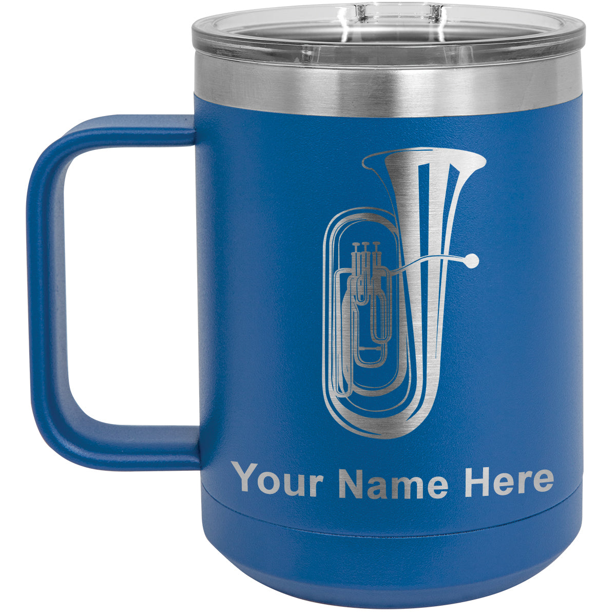 15oz Vacuum Insulated Coffee Mug, Tuba, Personalized Engraving Included