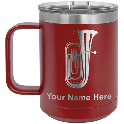 15oz Vacuum Insulated Coffee Mug, Tuba, Personalized Engraving Included