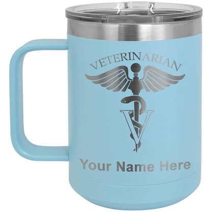 15oz Vacuum Insulated Coffee Mug, Veterinarian, Personalized Engraving Included