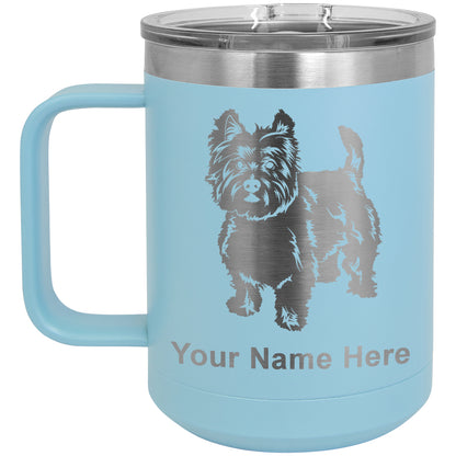 15oz Vacuum Insulated Coffee Mug, West Highland Terrier Dog, Personalized Engraving Included