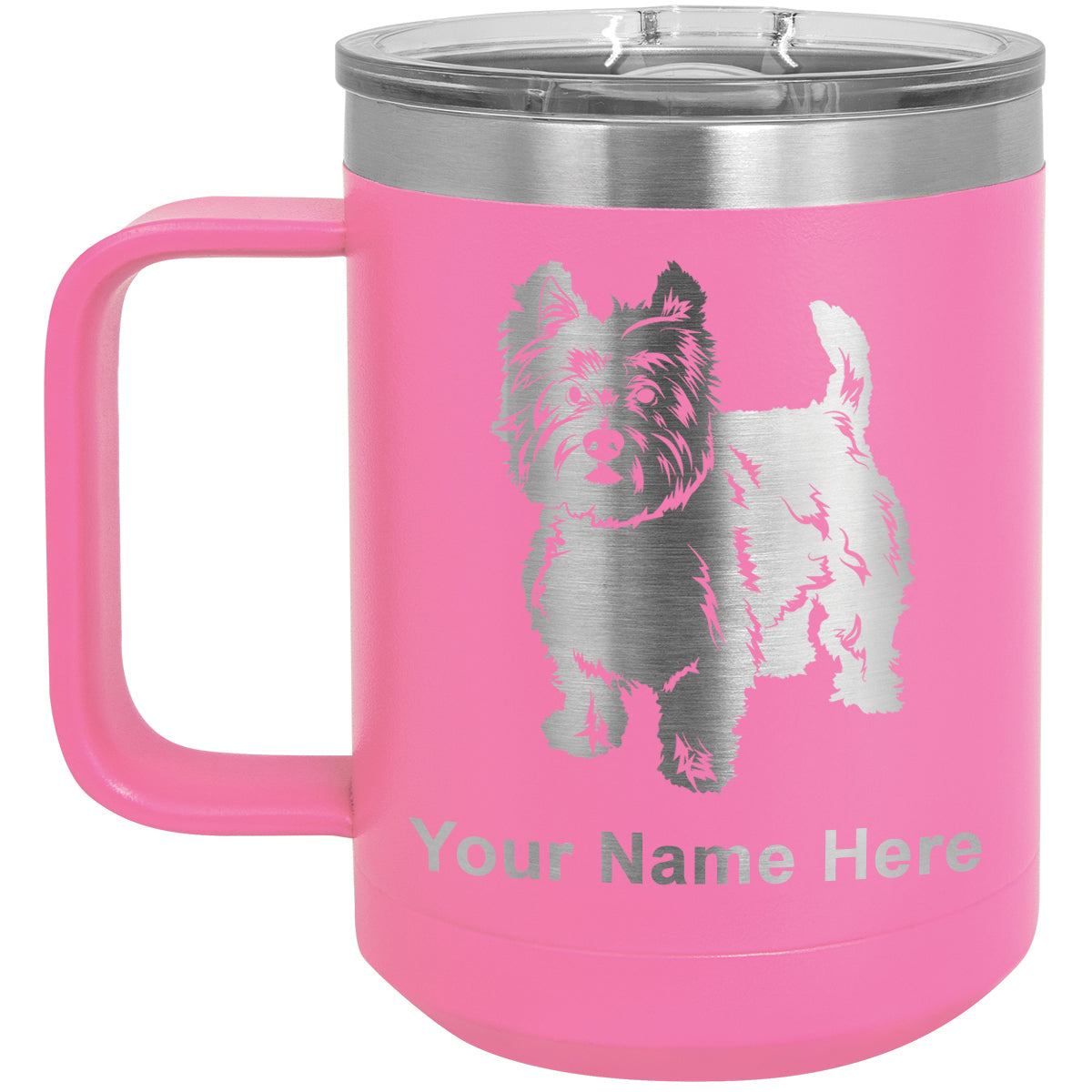 15oz Vacuum Insulated Coffee Mug, West Highland Terrier Dog, Personalized Engraving Included