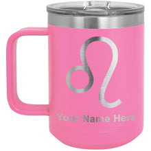 Load image into Gallery viewer, 15oz Vacuum Insulated Coffee Mug, Zodiac Sign Leo, Personalized Engraving Included

