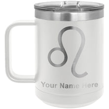 Load image into Gallery viewer, 15oz Vacuum Insulated Coffee Mug, Zodiac Sign Leo, Personalized Engraving Included
