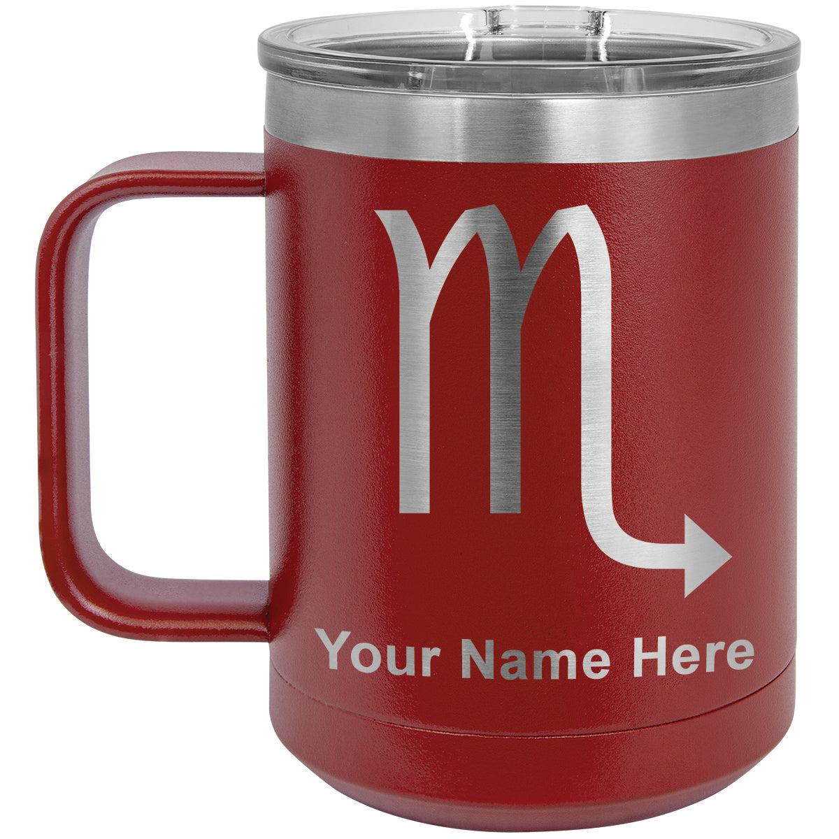 15oz Vacuum Insulated Coffee Mug, Zodiac Sign Scorpio, Personalized Engraving Included