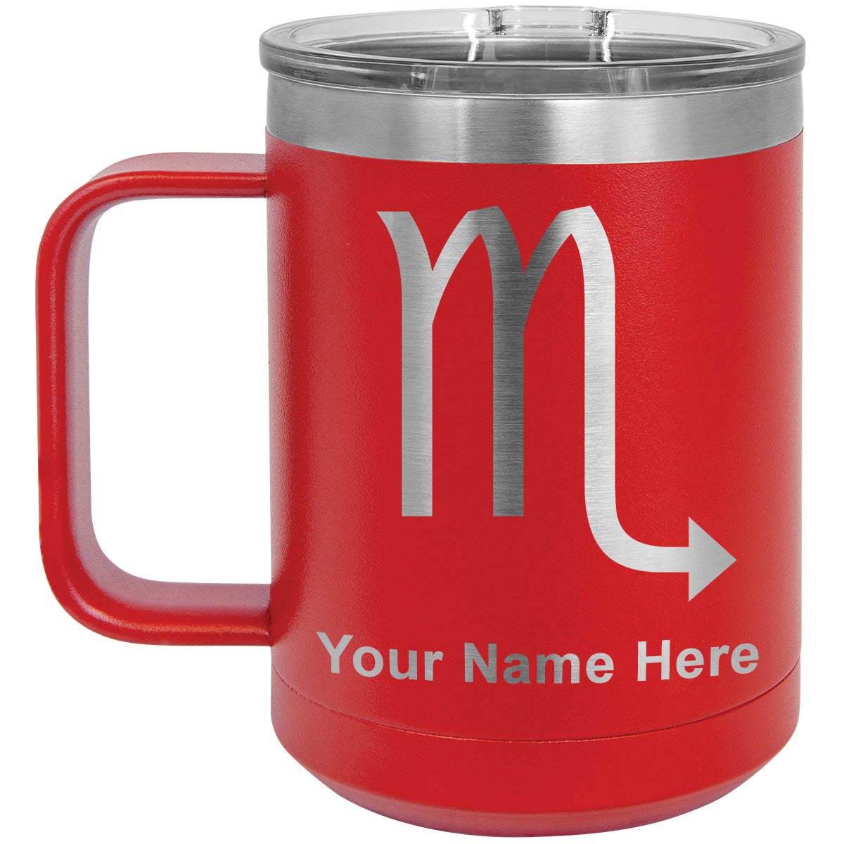 15oz Vacuum Insulated Coffee Mug, Zodiac Sign Scorpio, Personalized Engraving Included