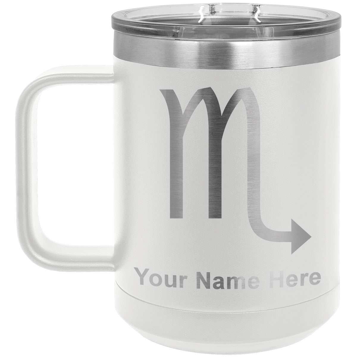 15oz Vacuum Insulated Coffee Mug, Zodiac Sign Scorpio, Personalized Engraving Included