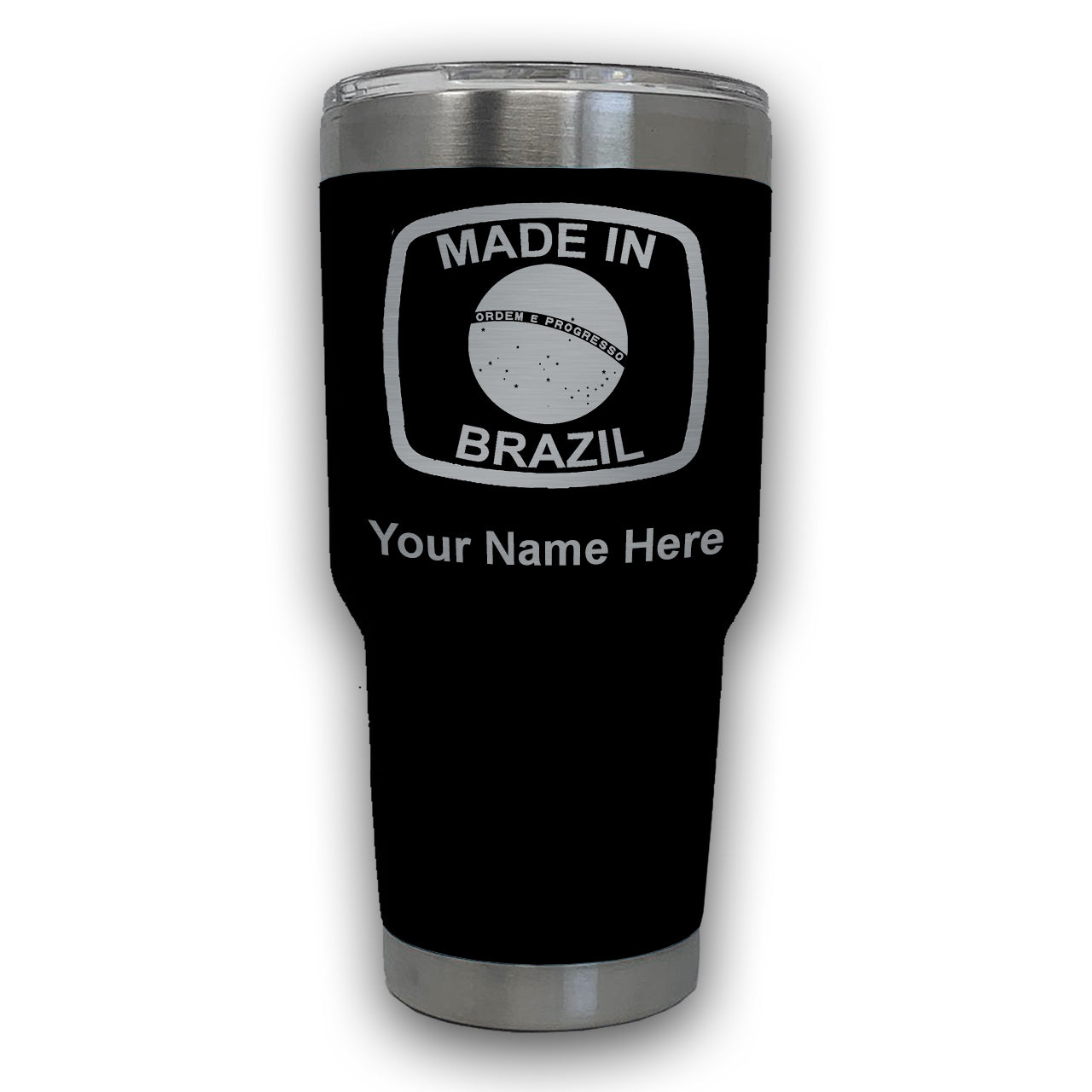 LaserGram 30oz Tumbler Mug, Made in Brazil, Personalized Engraving Included