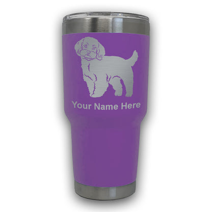 LaserGram 30oz Tumbler Mug, Maltese Dog, Personalized Engraving Included