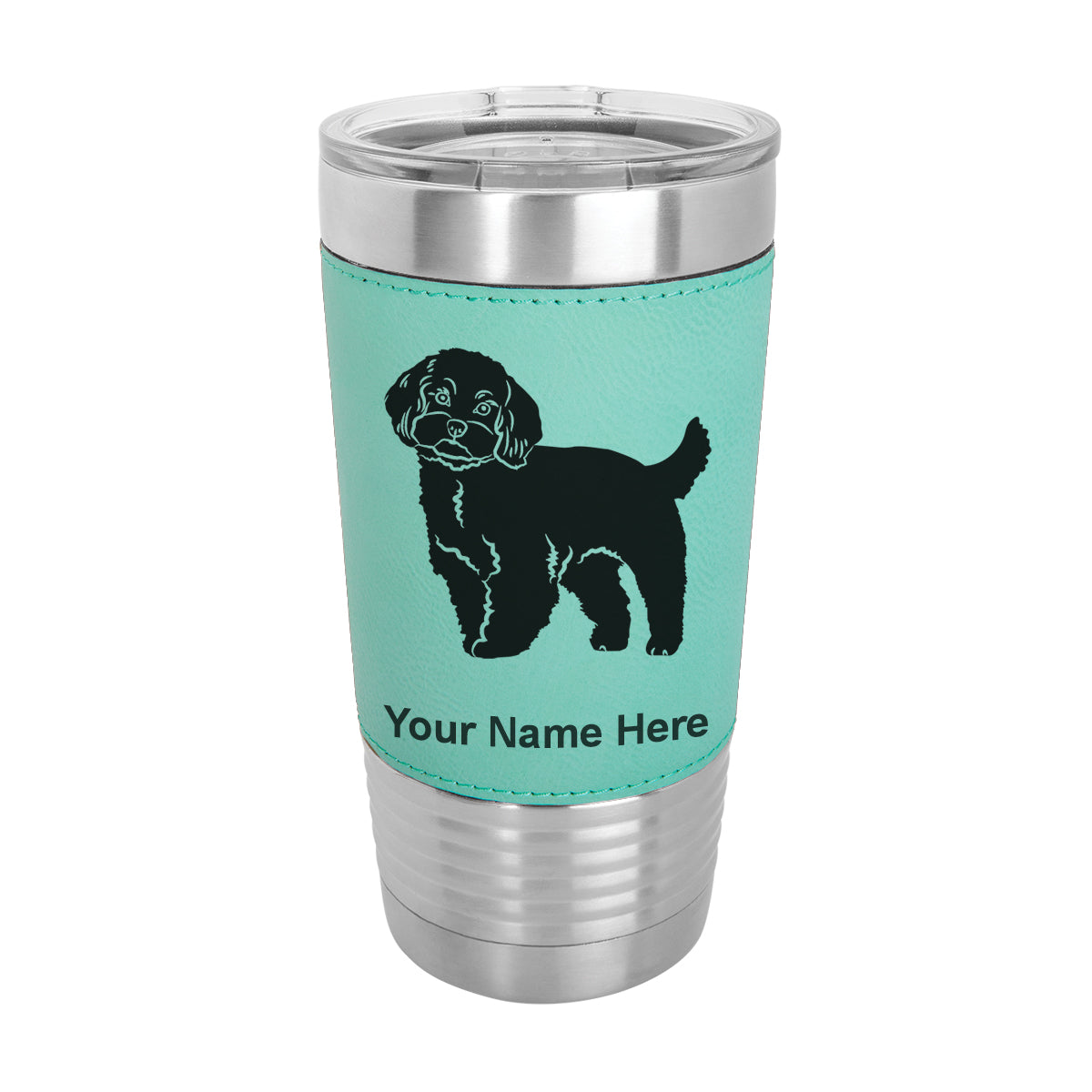 20oz Faux Leather Tumbler Mug, Maltese Dog, Personalized Engraving Included - LaserGram Custom Engraved Gifts