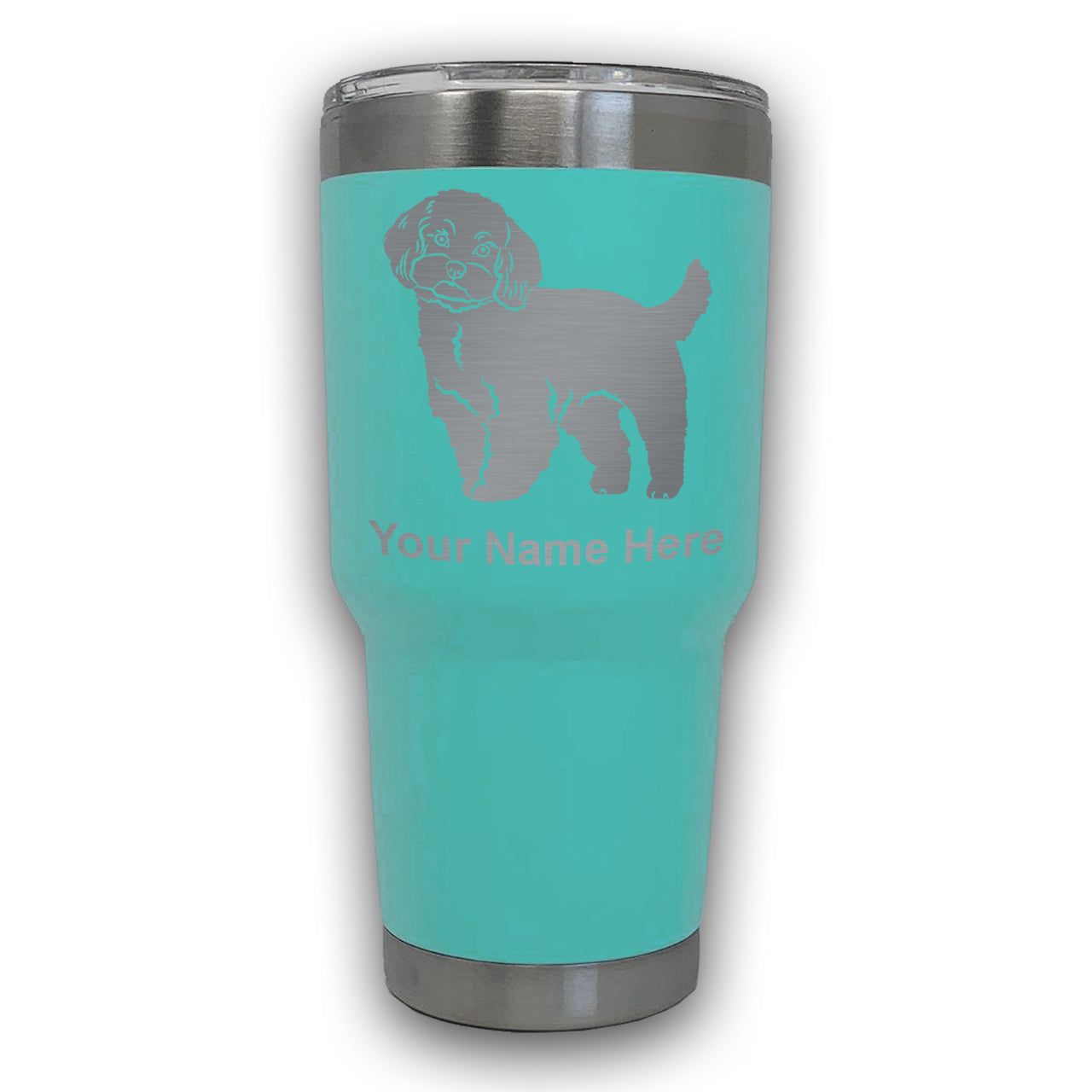 LaserGram 30oz Tumbler Mug, Maltese Dog, Personalized Engraving Included