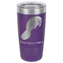 Load image into Gallery viewer, 20oz Vacuum Insulated Tumbler Mug, Manatee, Personalized Engraving Included
