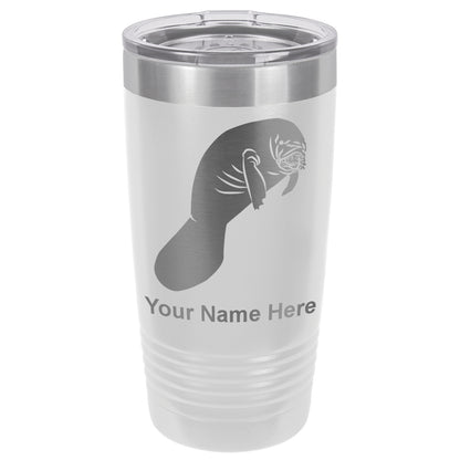 20oz Vacuum Insulated Tumbler Mug, Manatee, Personalized Engraving Included