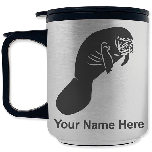 Coffee Travel Mug, Manatee, Personalized Engraving Included