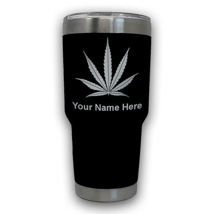 LaserGram 30oz Tumbler Mug, Marijuana leaf, Personalized Engraving Included