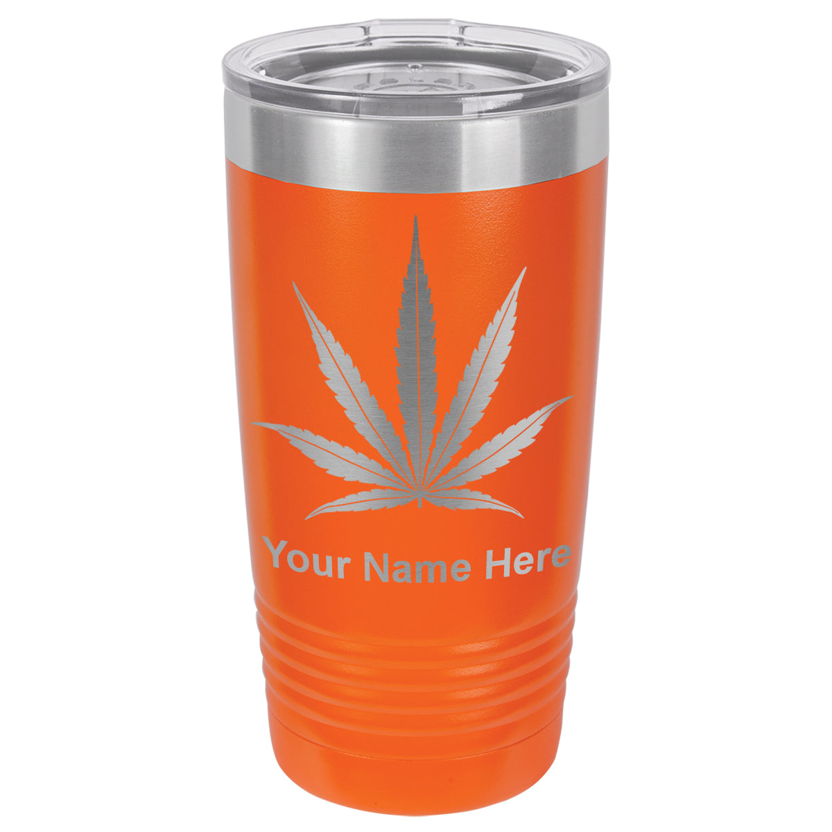 20oz Vacuum Insulated Tumbler Mug, Marijuana leaf, Personalized Engraving Included