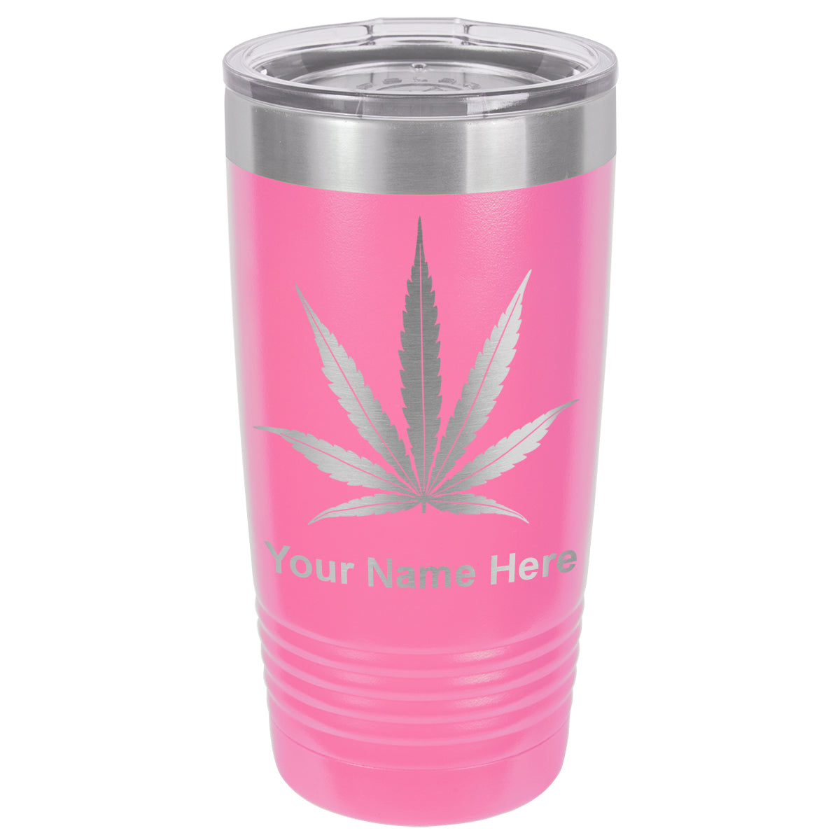 20oz Vacuum Insulated Tumbler Mug, Marijuana leaf, Personalized Engraving Included