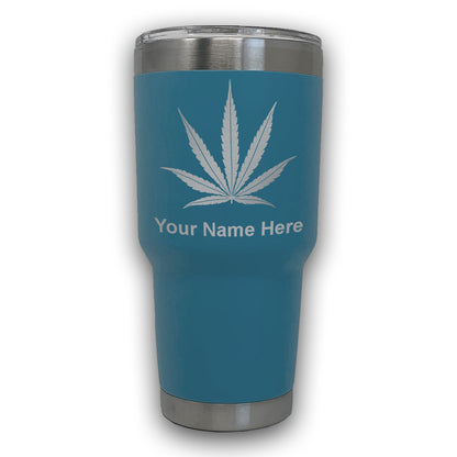 LaserGram 30oz Tumbler Mug, Marijuana leaf, Personalized Engraving Included