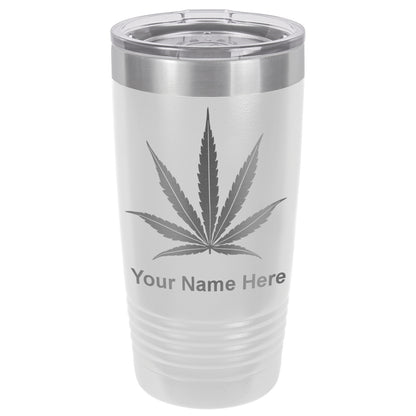 20oz Vacuum Insulated Tumbler Mug, Marijuana leaf, Personalized Engraving Included