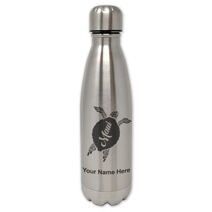 LaserGram Single Wall Water Bottle, Maui Sea Turtle, Personalized Engraving Included