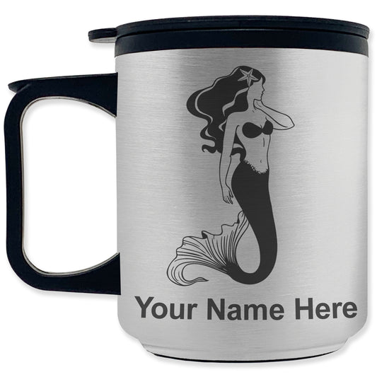 Coffee Travel Mug, Mermaid, Personalized Engraving Included