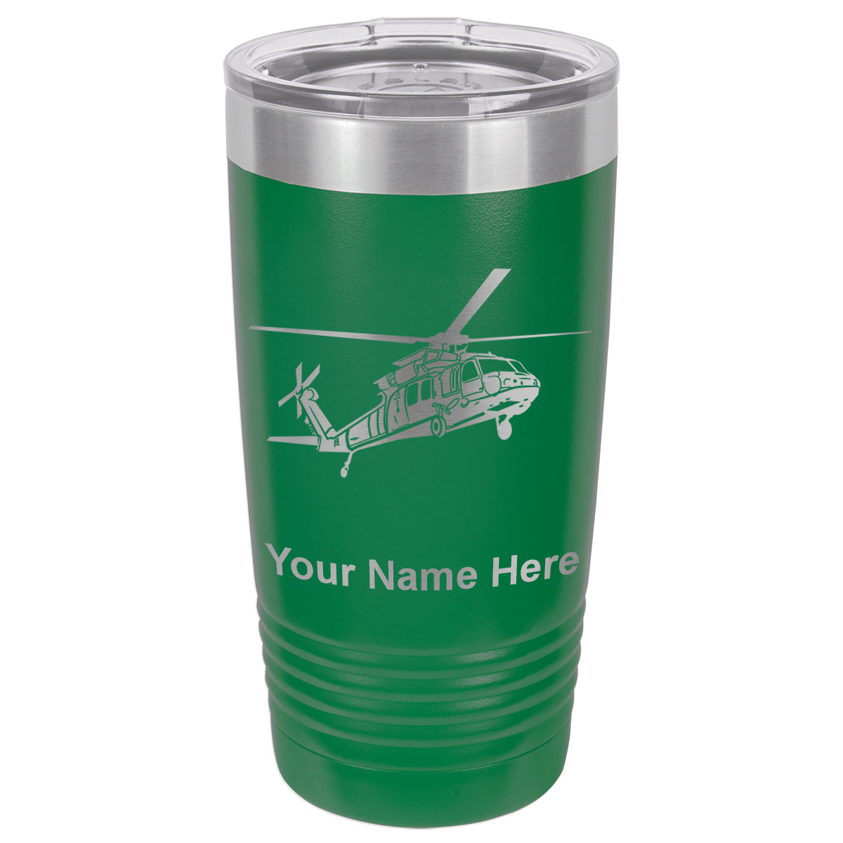 20oz Vacuum Insulated Tumbler Mug, Military Helicopter 1, Personalized Engraving Included