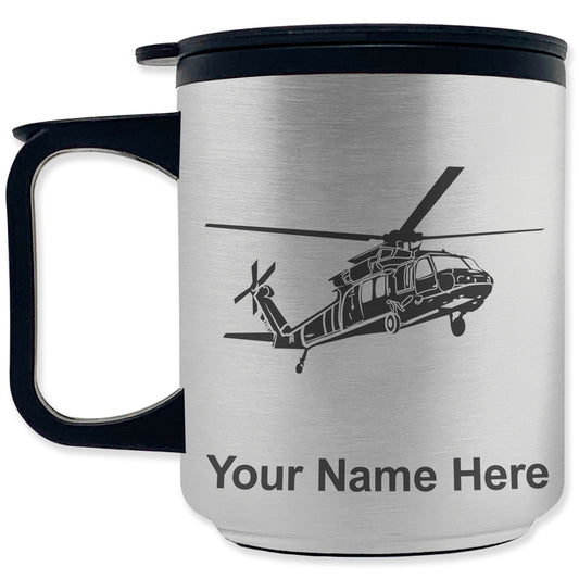 Coffee Travel Mug, Military Helicopter 1, Personalized Engraving Included
