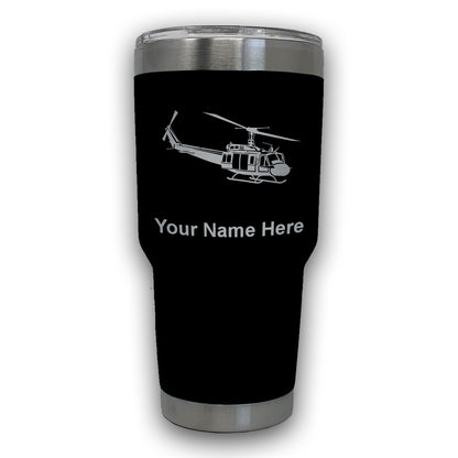 LaserGram 30oz Tumbler Mug, Military Helicopter 2, Personalized Engraving Included