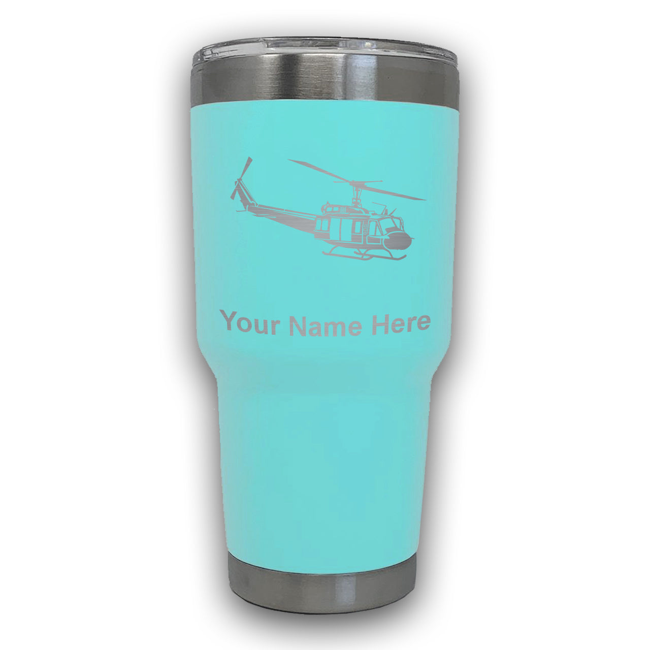 LaserGram 30oz Tumbler Mug, Military Helicopter 2, Personalized Engraving Included