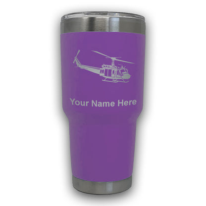 LaserGram 30oz Tumbler Mug, Military Helicopter 2, Personalized Engraving Included