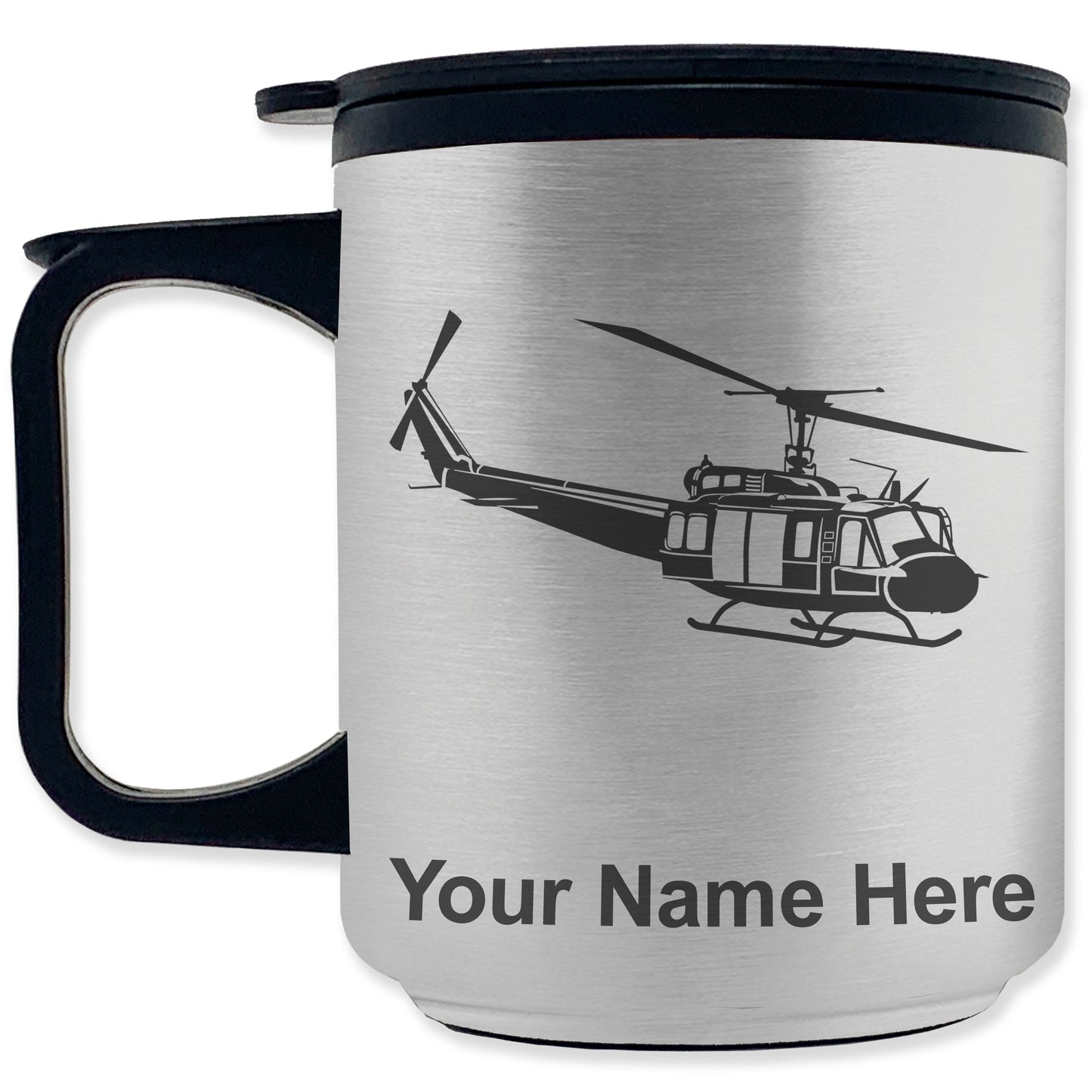 Coffee Travel Mug, Military Helicopter 2, Personalized Engraving Included