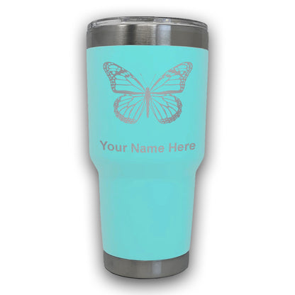 LaserGram 30oz Tumbler Mug, Monarch Butterfly, Personalized Engraving Included