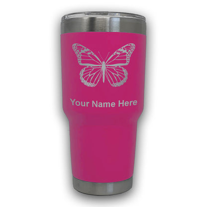 LaserGram 30oz Tumbler Mug, Monarch Butterfly, Personalized Engraving Included