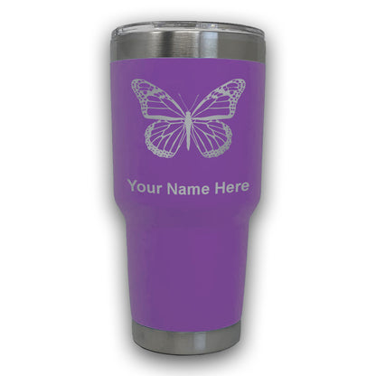 LaserGram 30oz Tumbler Mug, Monarch Butterfly, Personalized Engraving Included