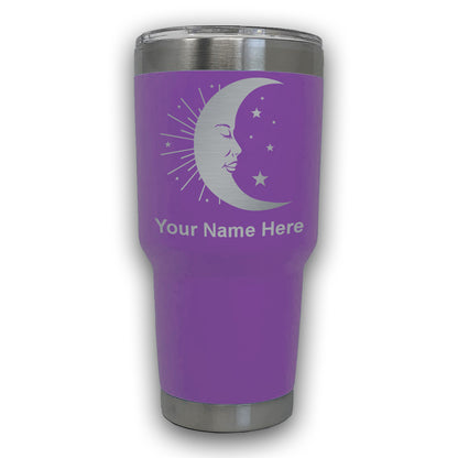 LaserGram 30oz Tumbler Mug, Moon, Personalized Engraving Included