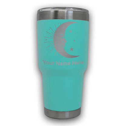 LaserGram 30oz Tumbler Mug, Moon, Personalized Engraving Included