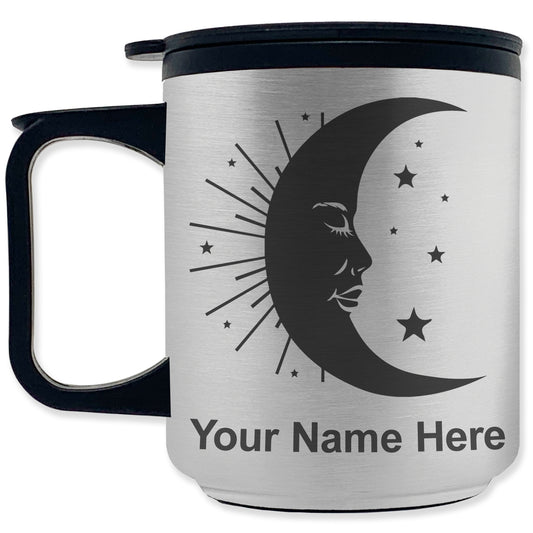Coffee Travel Mug, Moon, Personalized Engraving Included