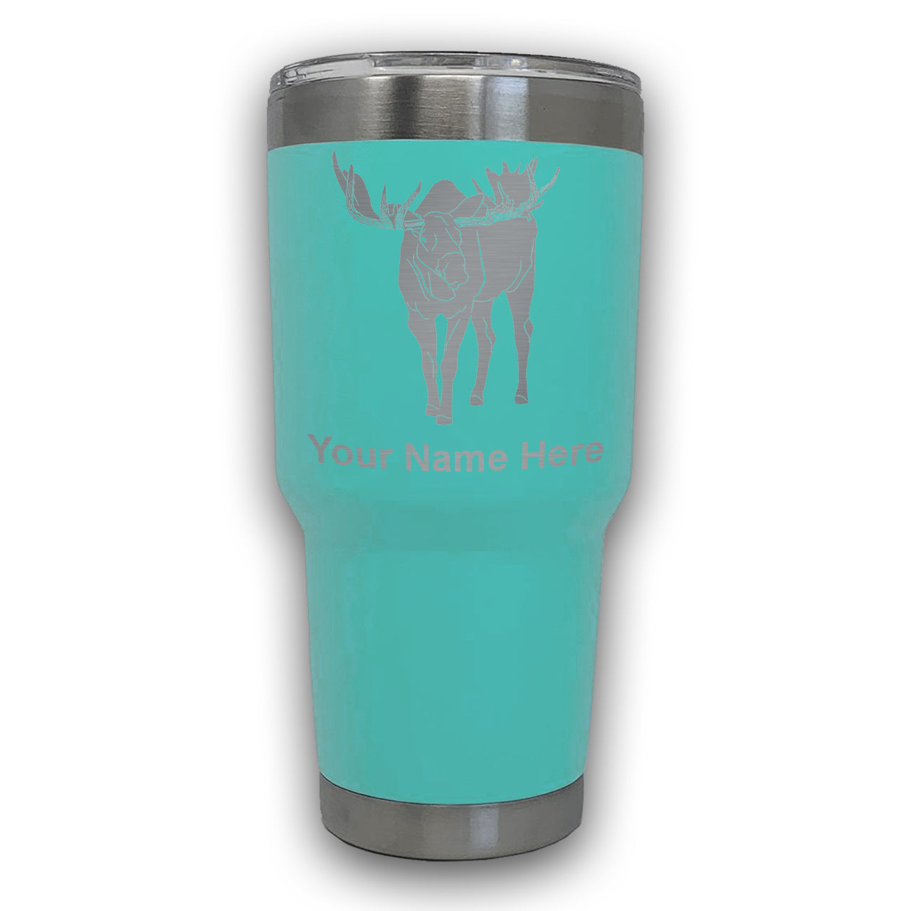 LaserGram 30oz Tumbler Mug, Moose, Personalized Engraving Included